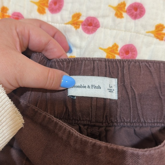 abercrombie high waist linen blend pull on short - Picture 5 of 5